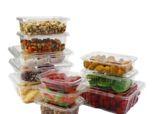 8oz PET Tamper Evident Hinged Lid Containers With Locks~Tamper Proof Plastic Container